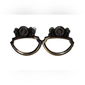 Set of 2 Ajax 957 Satin Antique Brass Cab Door Drawer Pull Handles 1" On Center